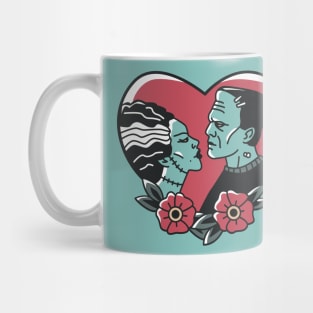 Frankenstein's Monster & Bride Heart-Shaped Valentine Mug